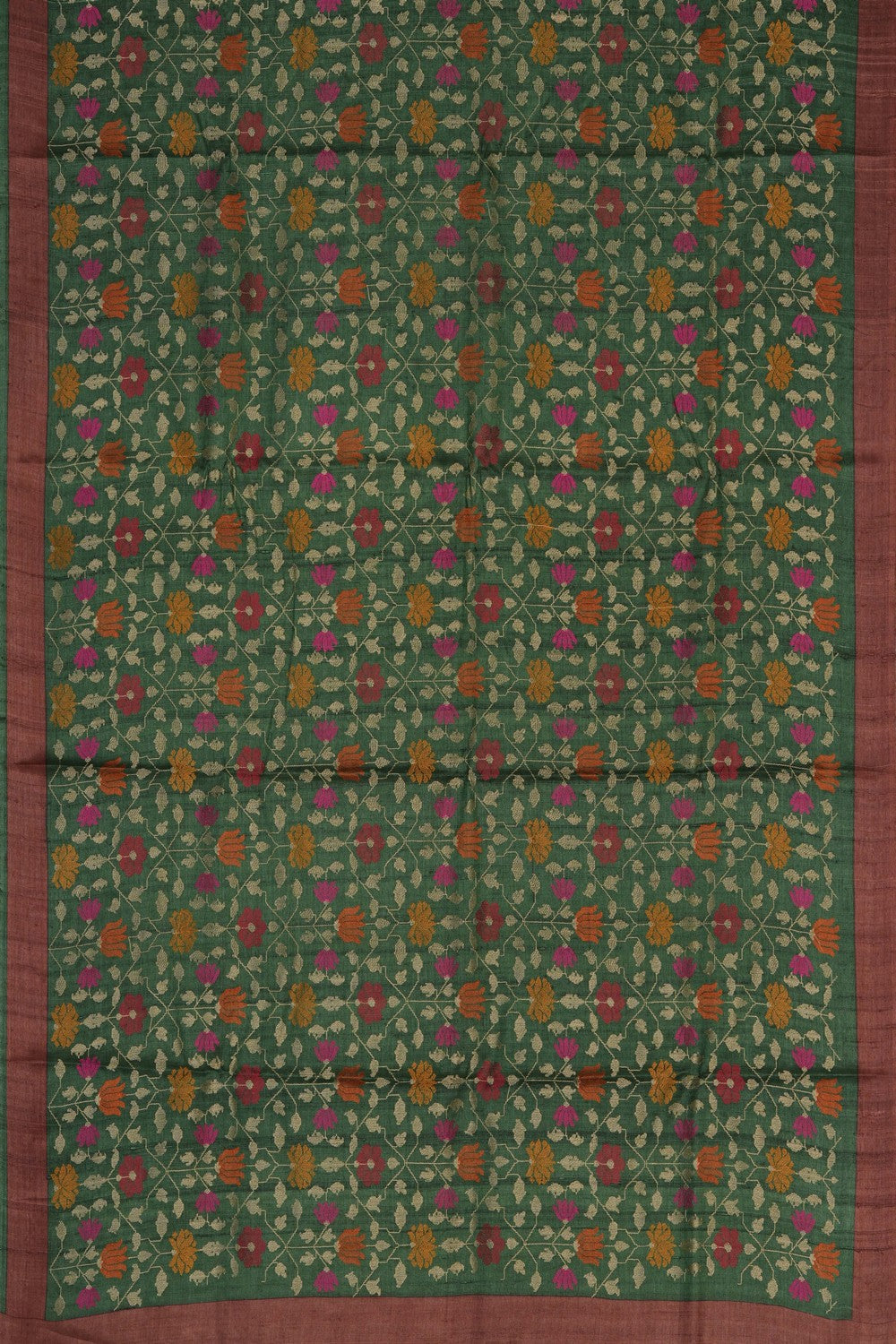 Image of Desi Tussar Silk Embroidery Saree