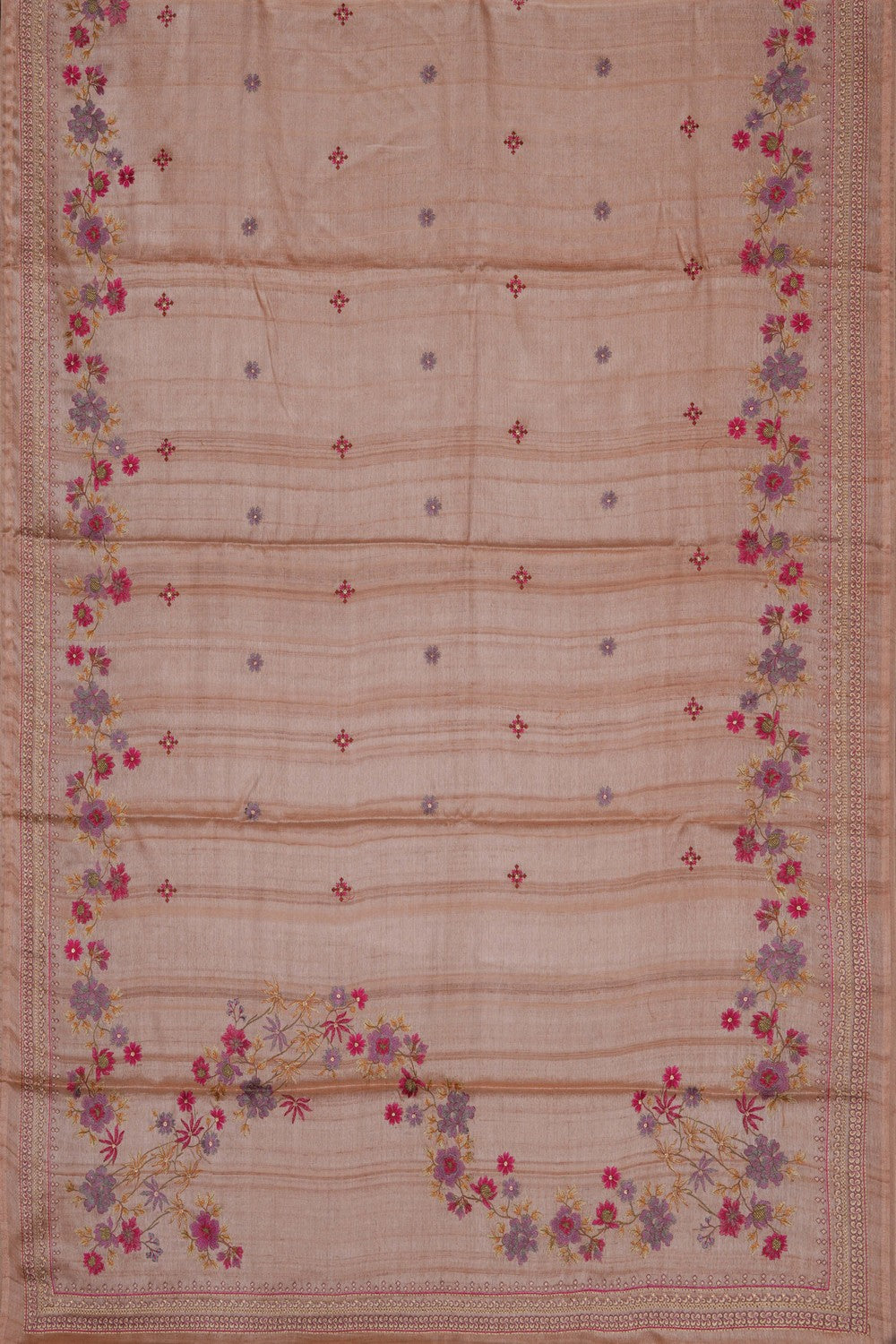Image of Desi Tussar Silk Embroidery Saree