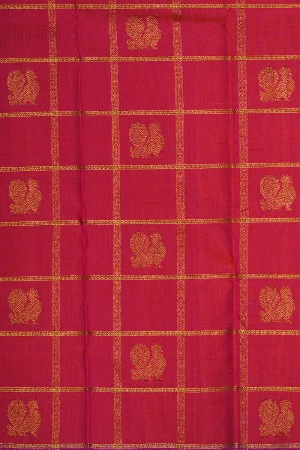 Image of Orange Arani Silk Kattam Saree