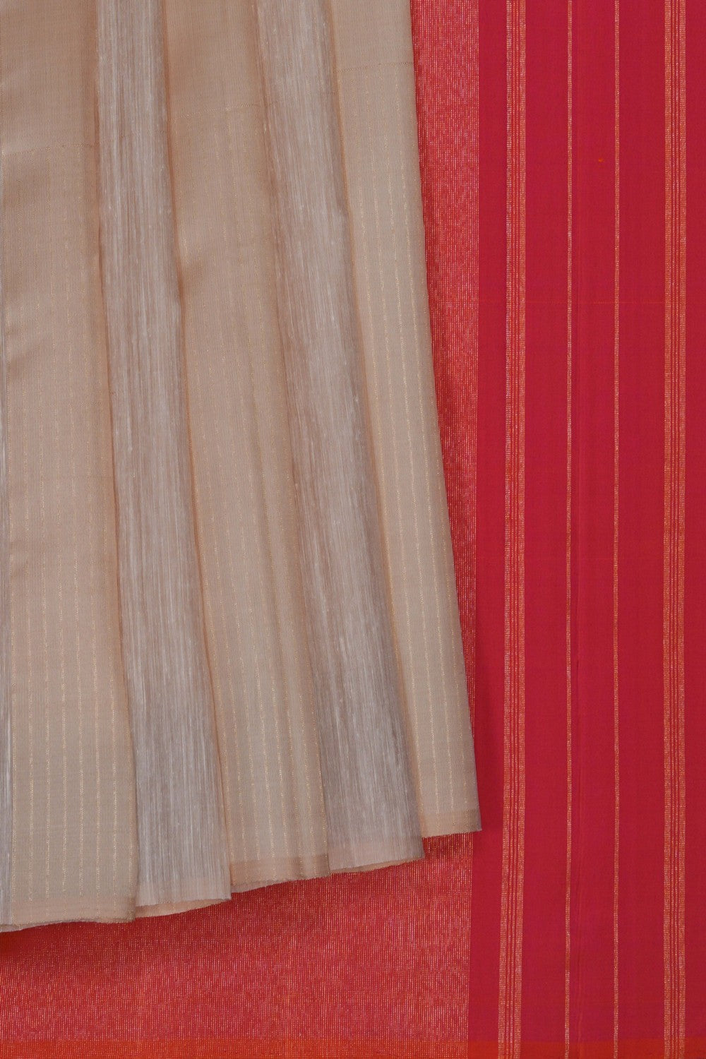Image of Off-White Linen Arani Silk Saree