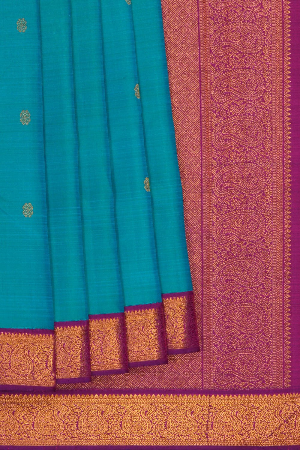 Image of Teal-Green Arani Silk Saree