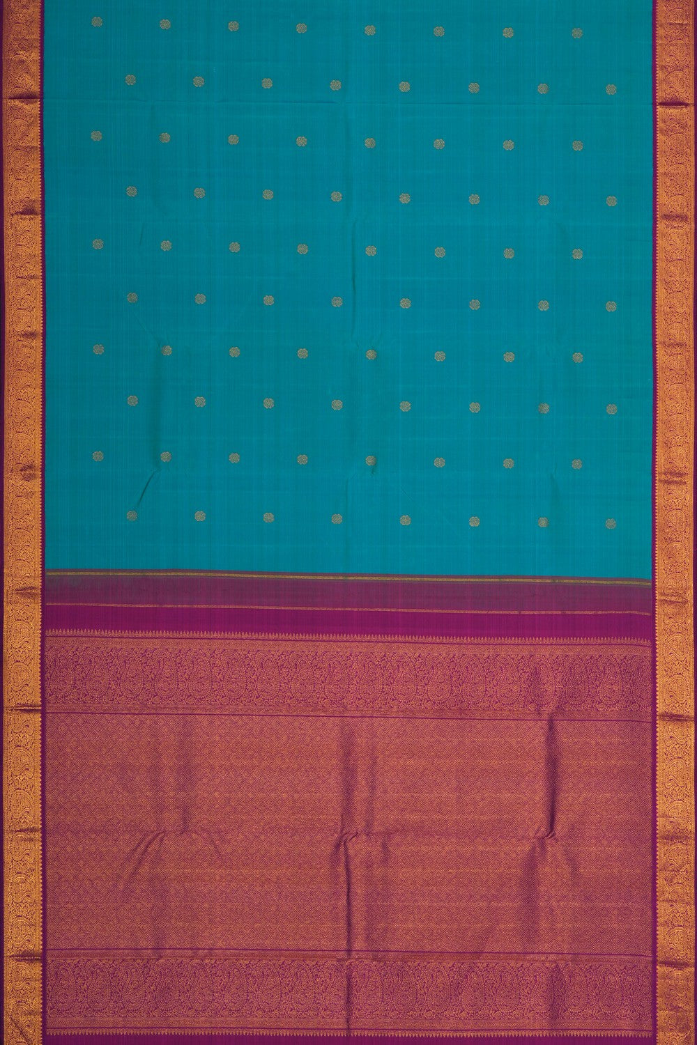 Image of Teal-Green Arani Silk Saree