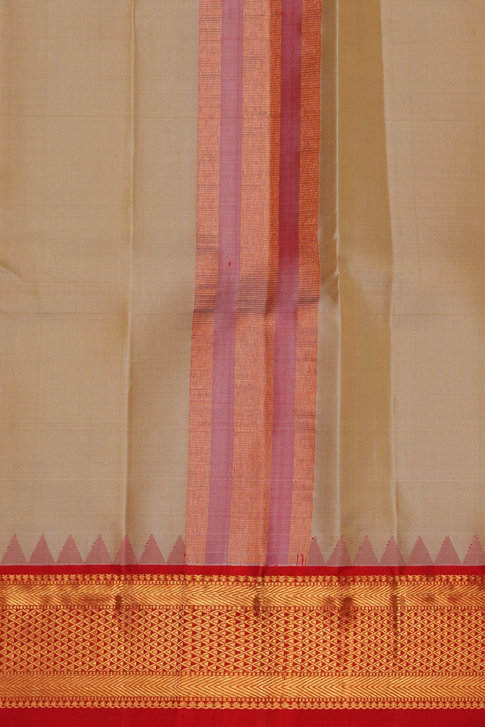Image of Venkatagiri Silk Dhoti With Kanduva (8 X 4) 3 PCS Set
