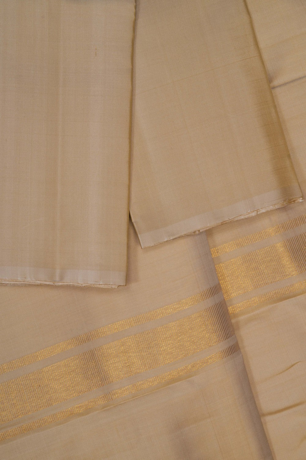 Image of Venkatagiri Silk Dhoti With Kanduva (8 X 4) 3 PCS Set