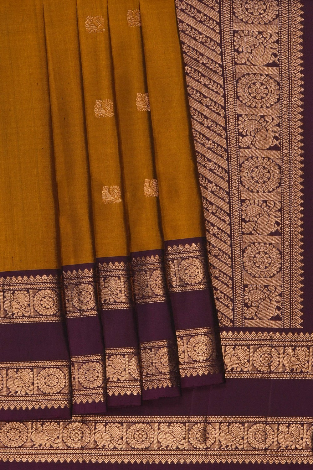 Image of Moss-Green South Silk Saree