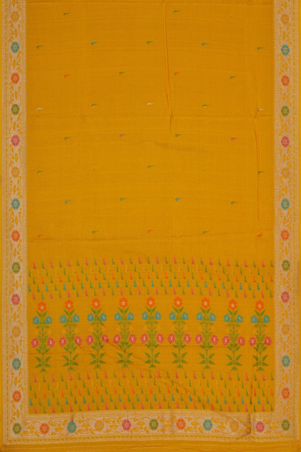 Image of Yellow Tissue Silk Saree