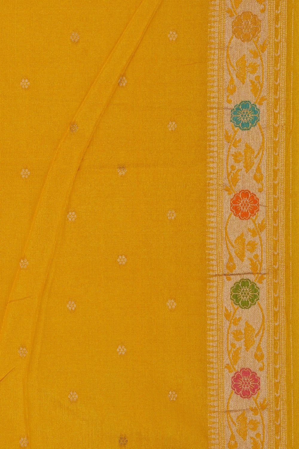 Image of Yellow Tissue Silk Saree