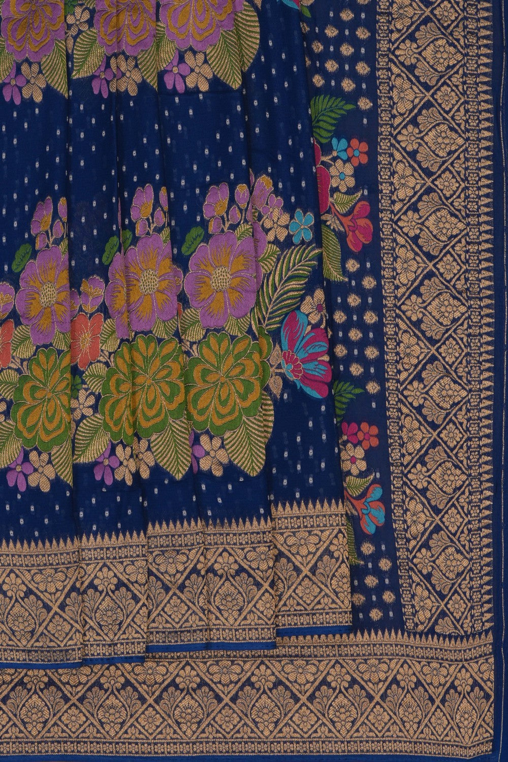 Image of Blue Georgette Saree