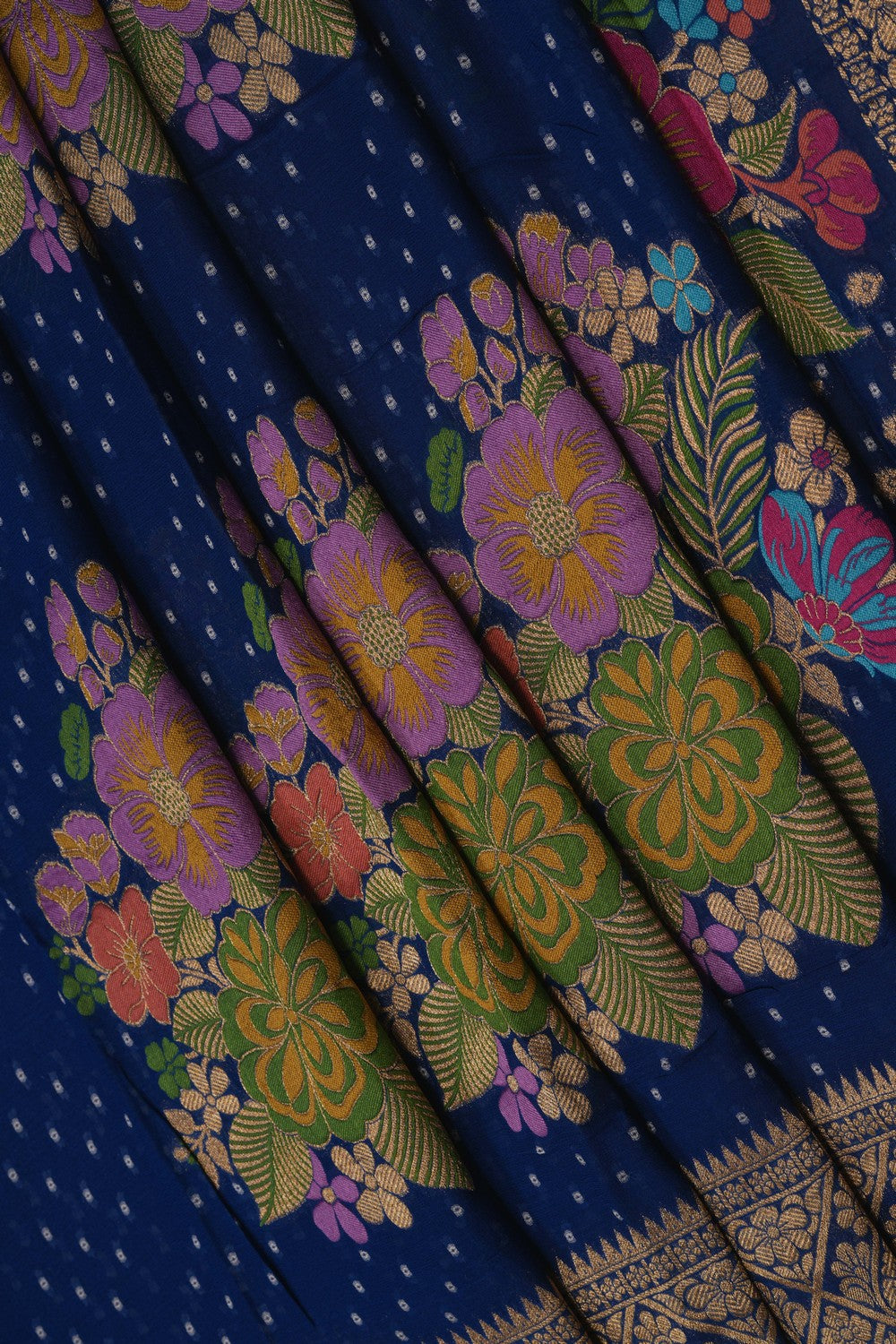 Image of Blue Georgette Saree