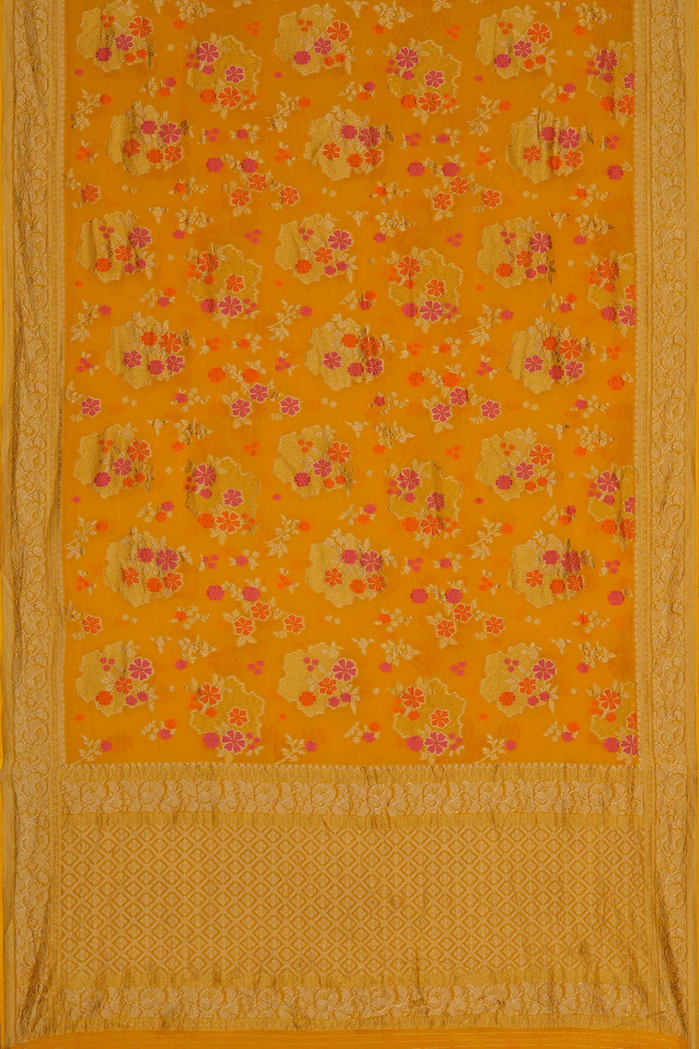 Image of Yellow Georgette Saree