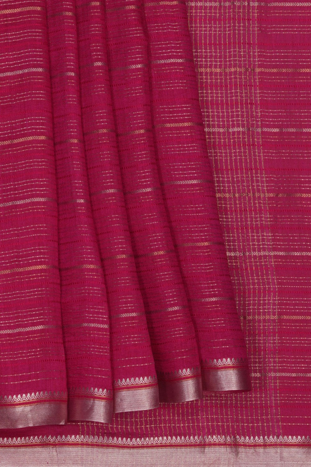 Image of Pink Chanderi Tussar Silk Saree