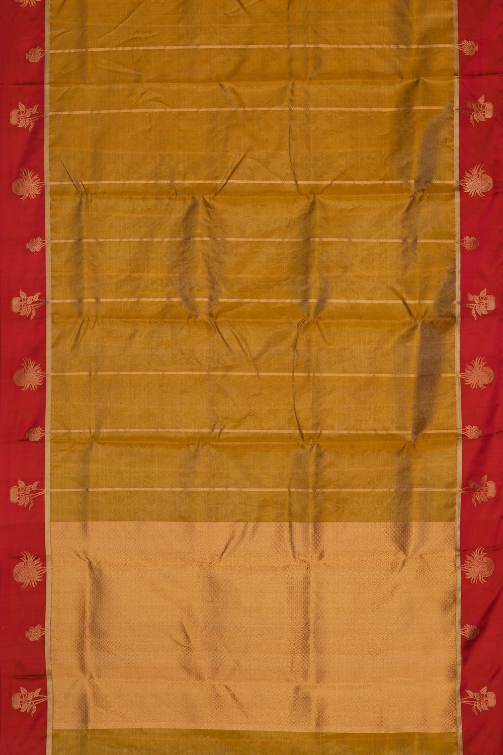 Image of Gold Chanderi Tissue Silk Saree