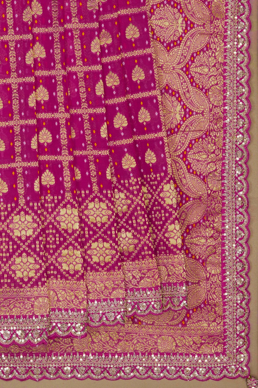 Image of Pink Beautiful Embroidered Georgette Saree