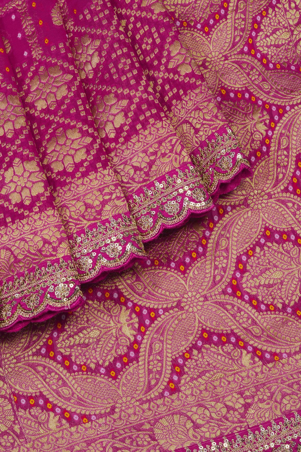 Image of Pink Beautiful Embroidered Georgette Saree
