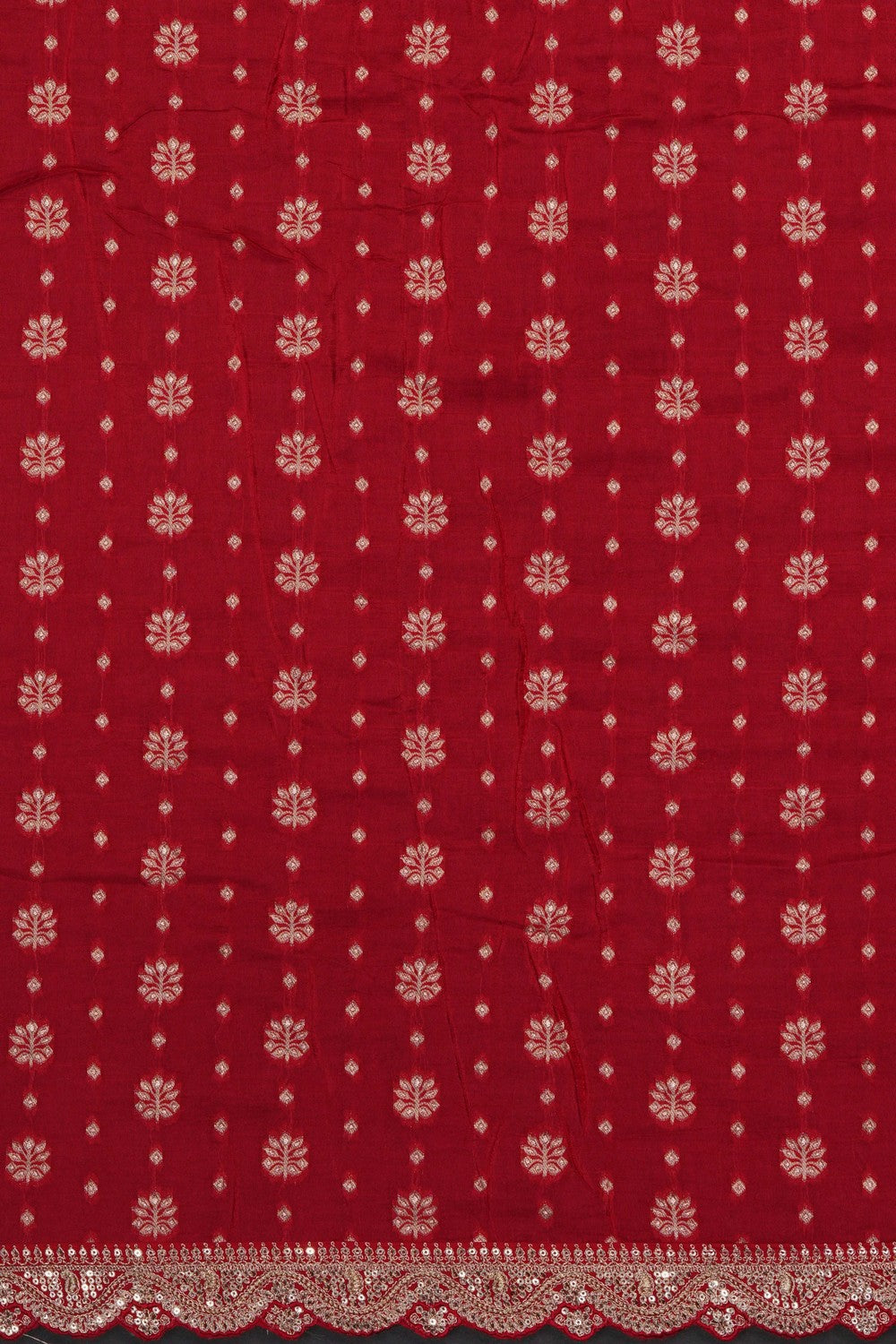 Image of Red Beautiful Embroidered Georgette Saree
