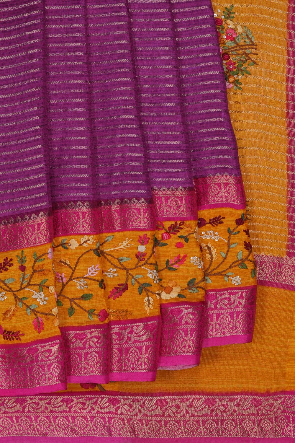 Image of A Purple Embroidered Saree
