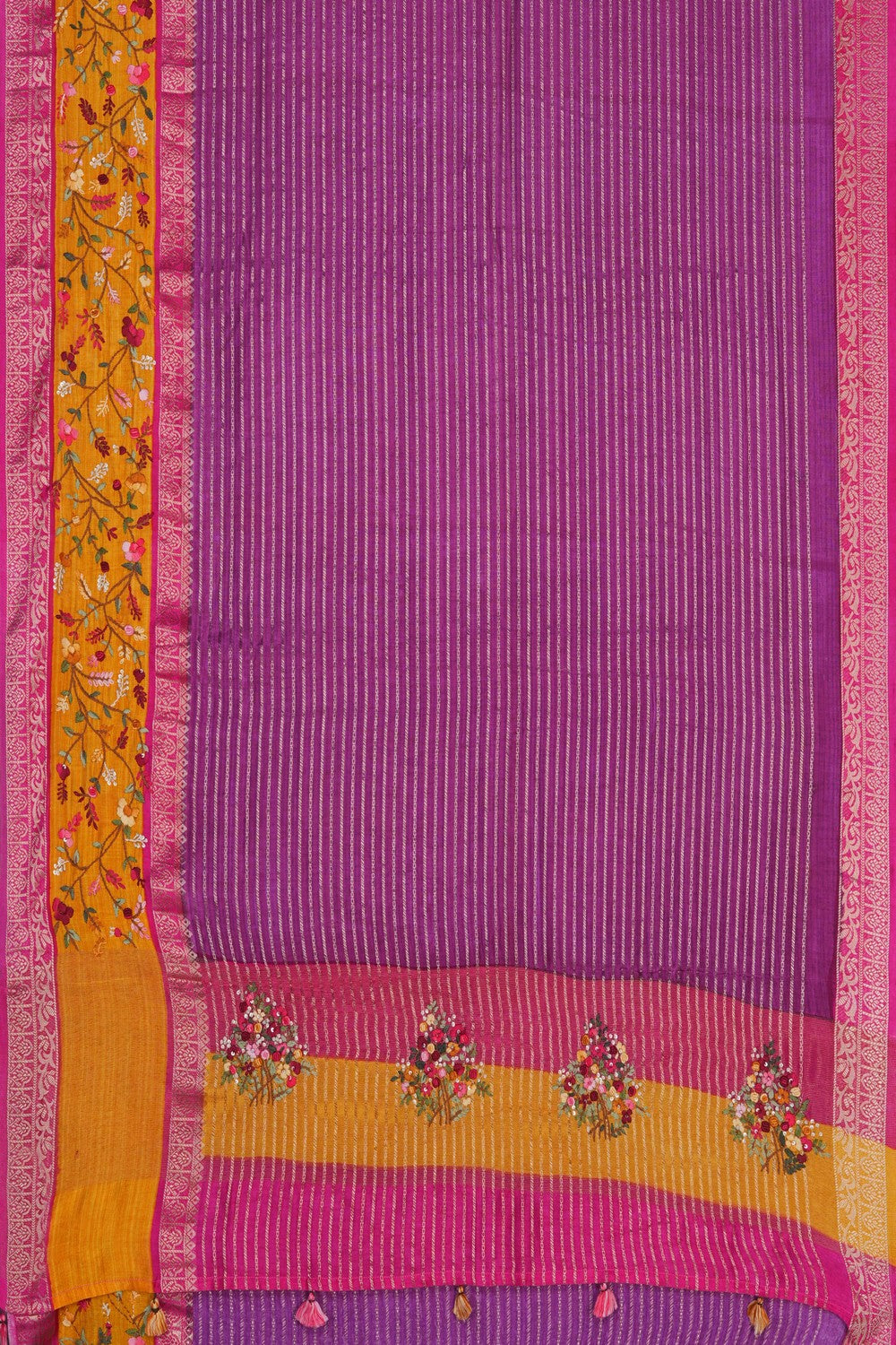 Image of A Purple Embroidered Saree
