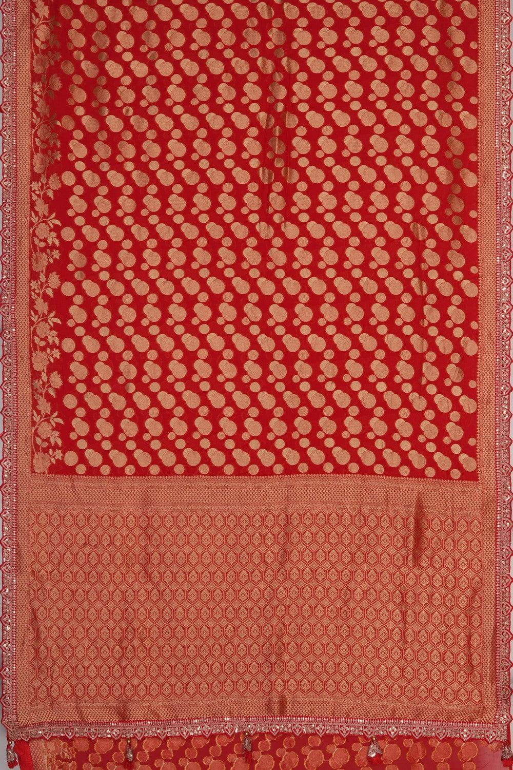 Image of Red Georgette Embroidered Saree