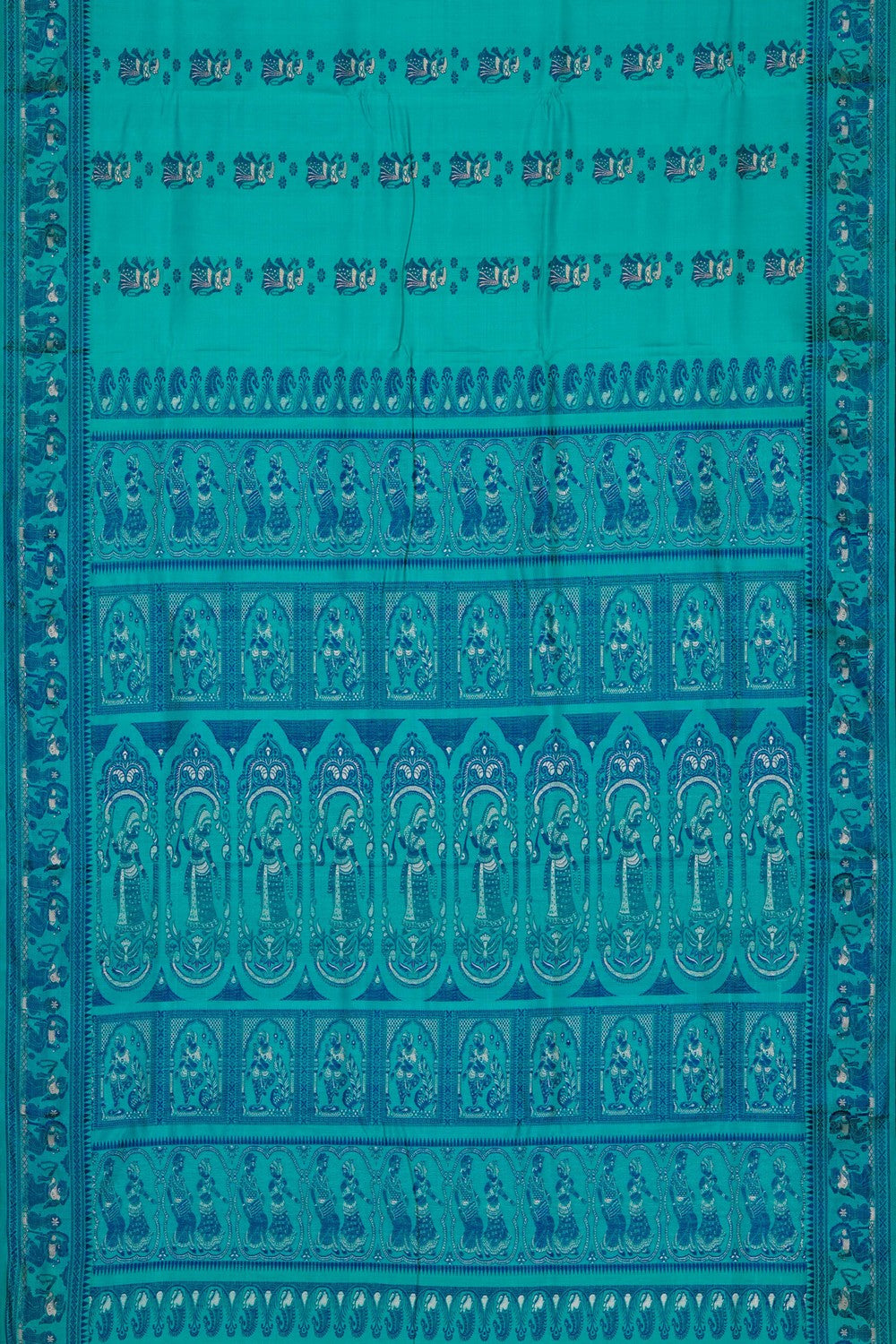 Image of Baluchari Silk Blue Saree