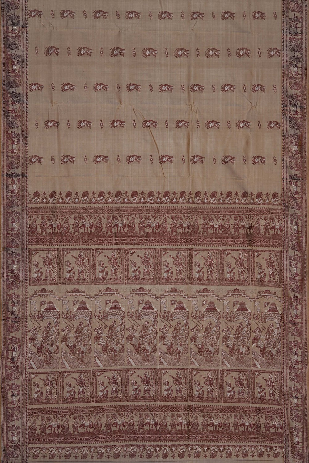 Image of Baluchari Silk Beige Saree