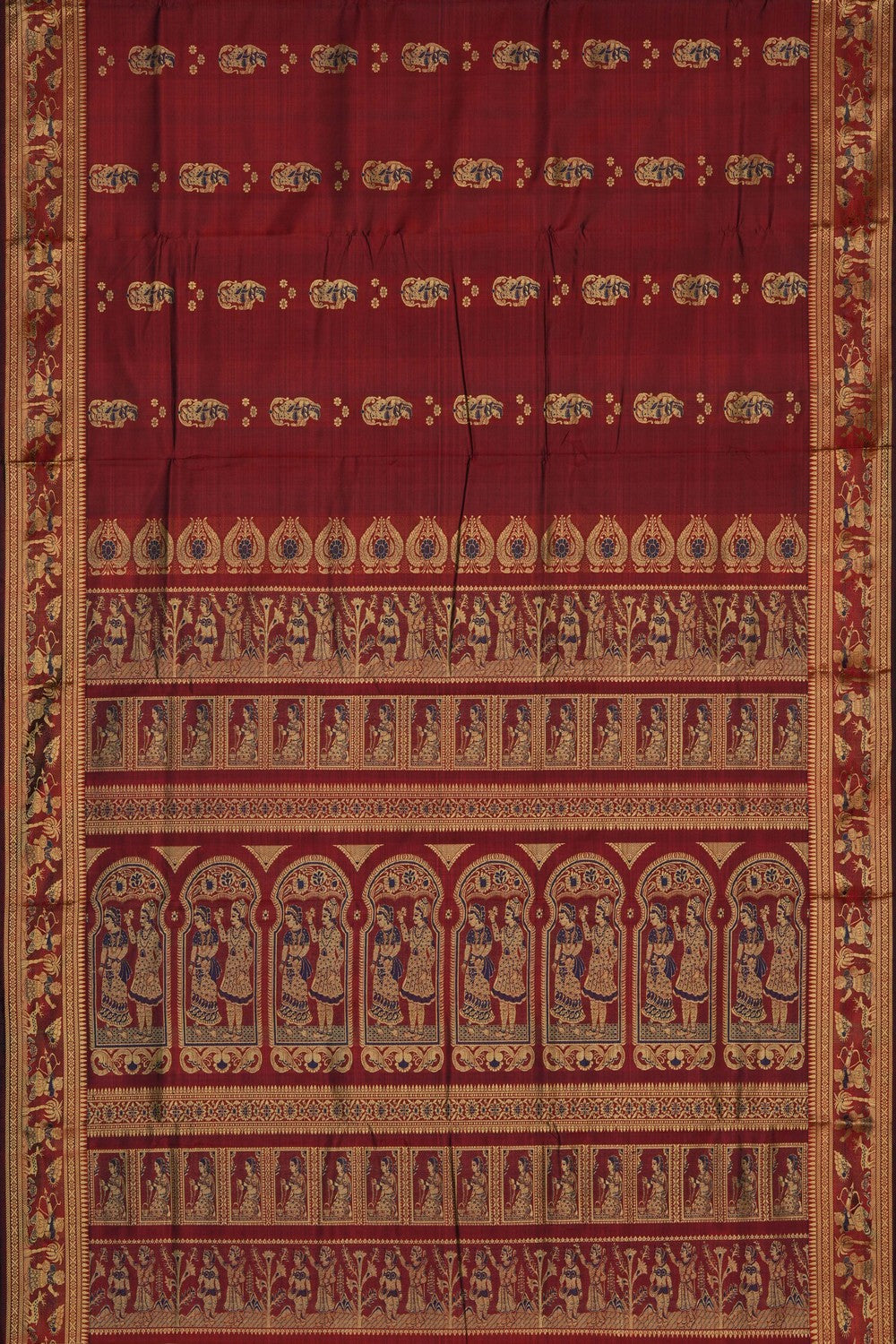 Image of Baluchari Silk Red Saree