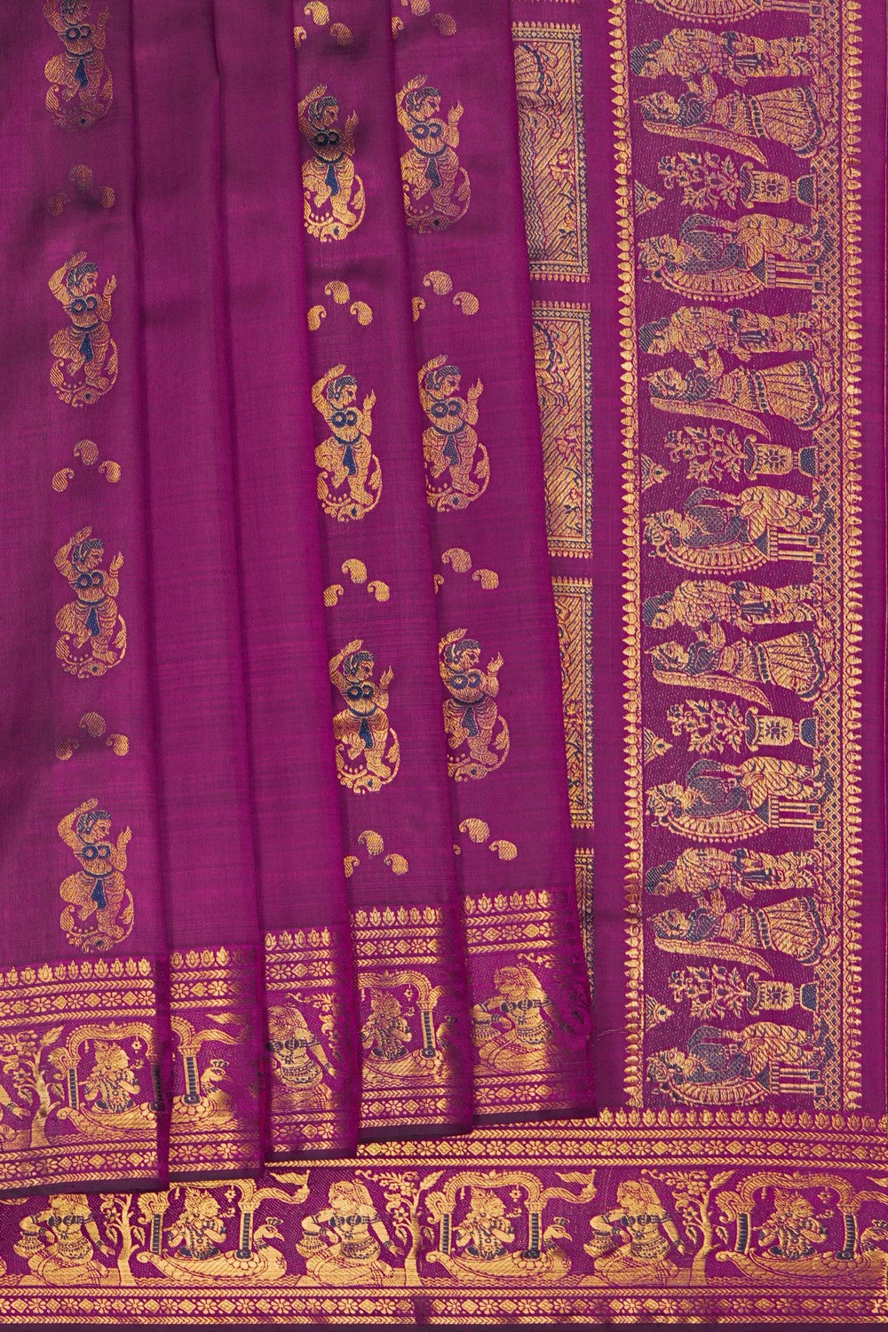 Image of Baluchari Silk Plum Pink Saree