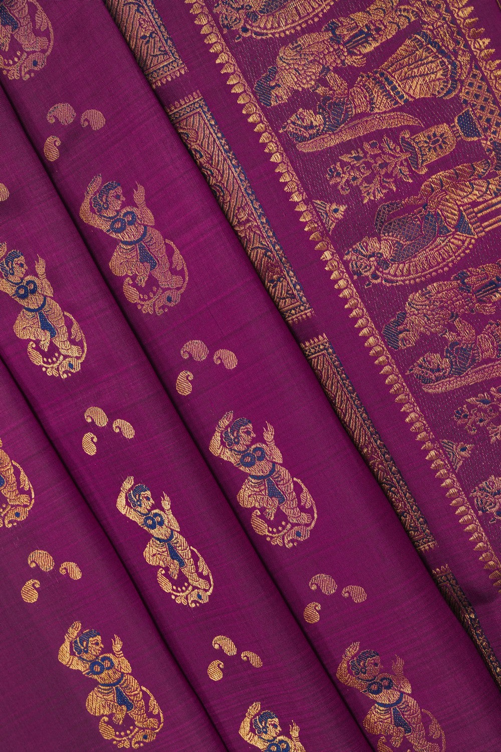 Image of Baluchari Silk Plum Pink Saree