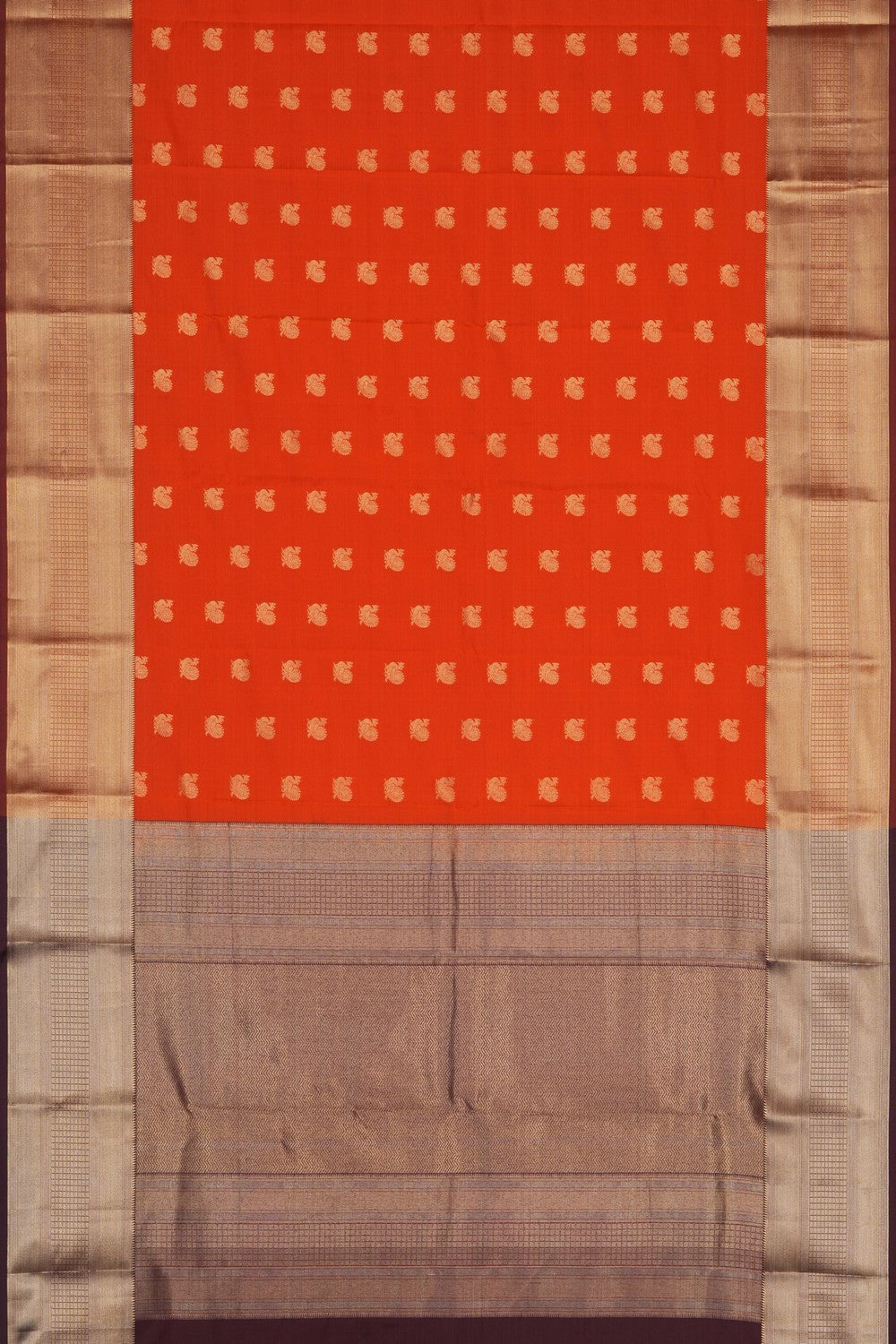 Image of Orange South Silk Saree