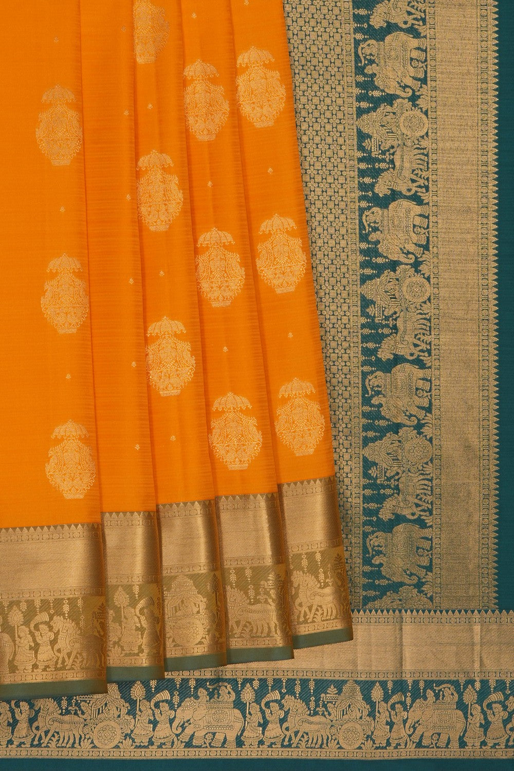 Image of Mustard South Silk Saree