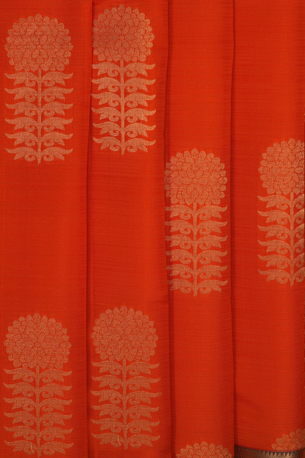 Image of Orange South Silk Saree