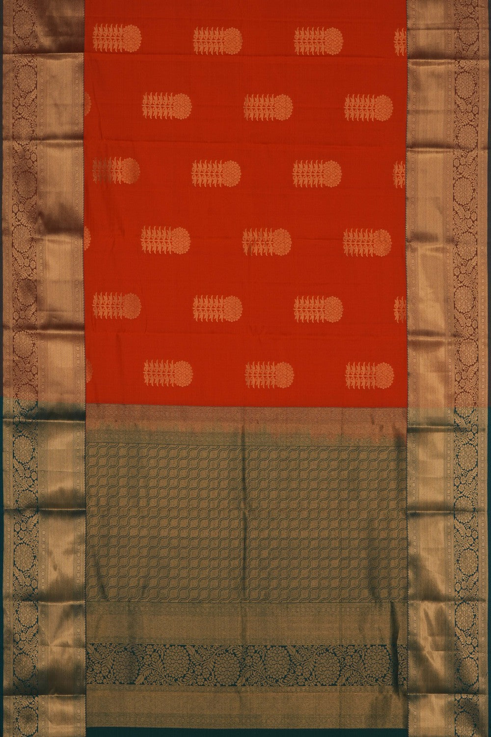 Image of Orange South Silk Saree