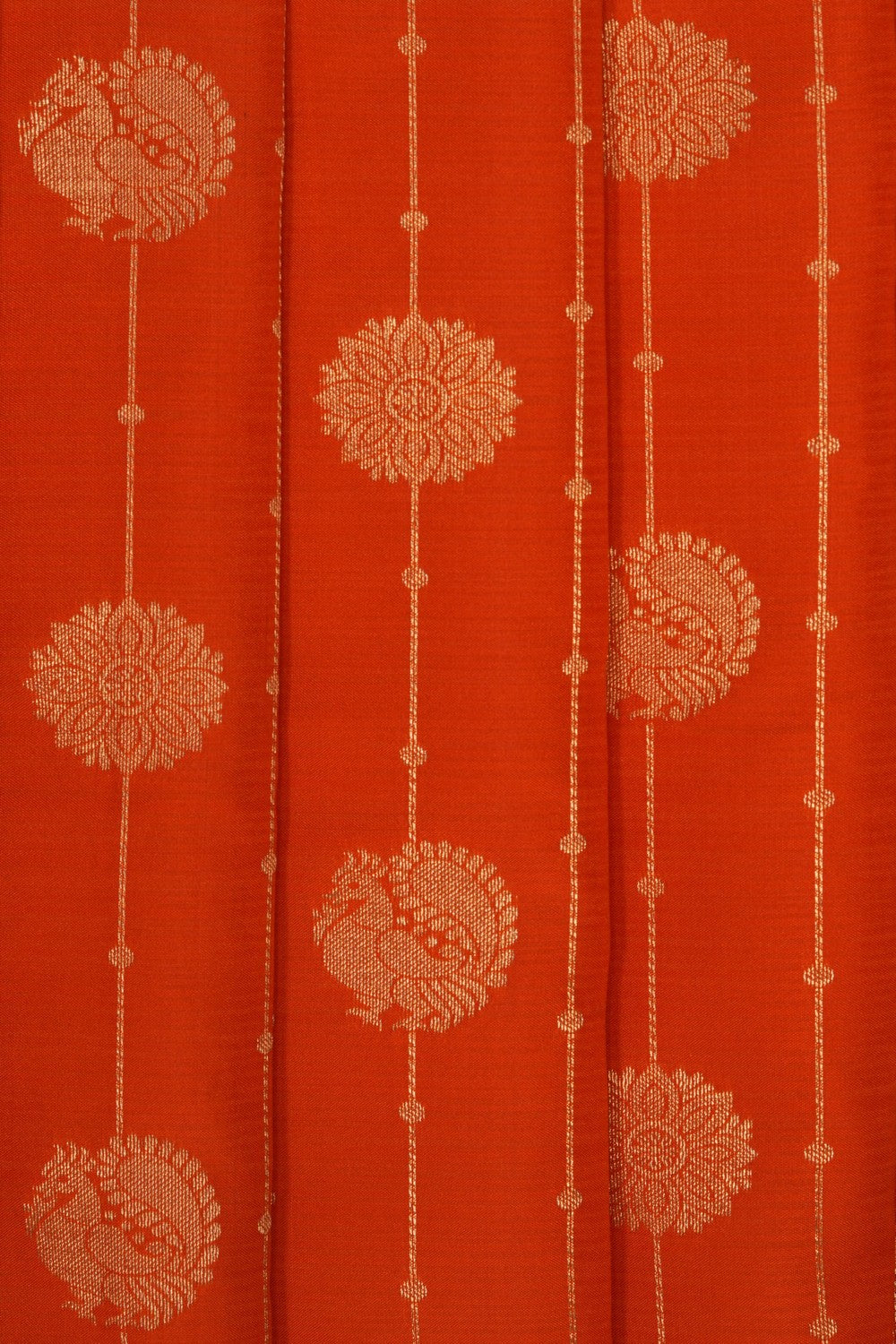 Image of Orange South Silk Saree