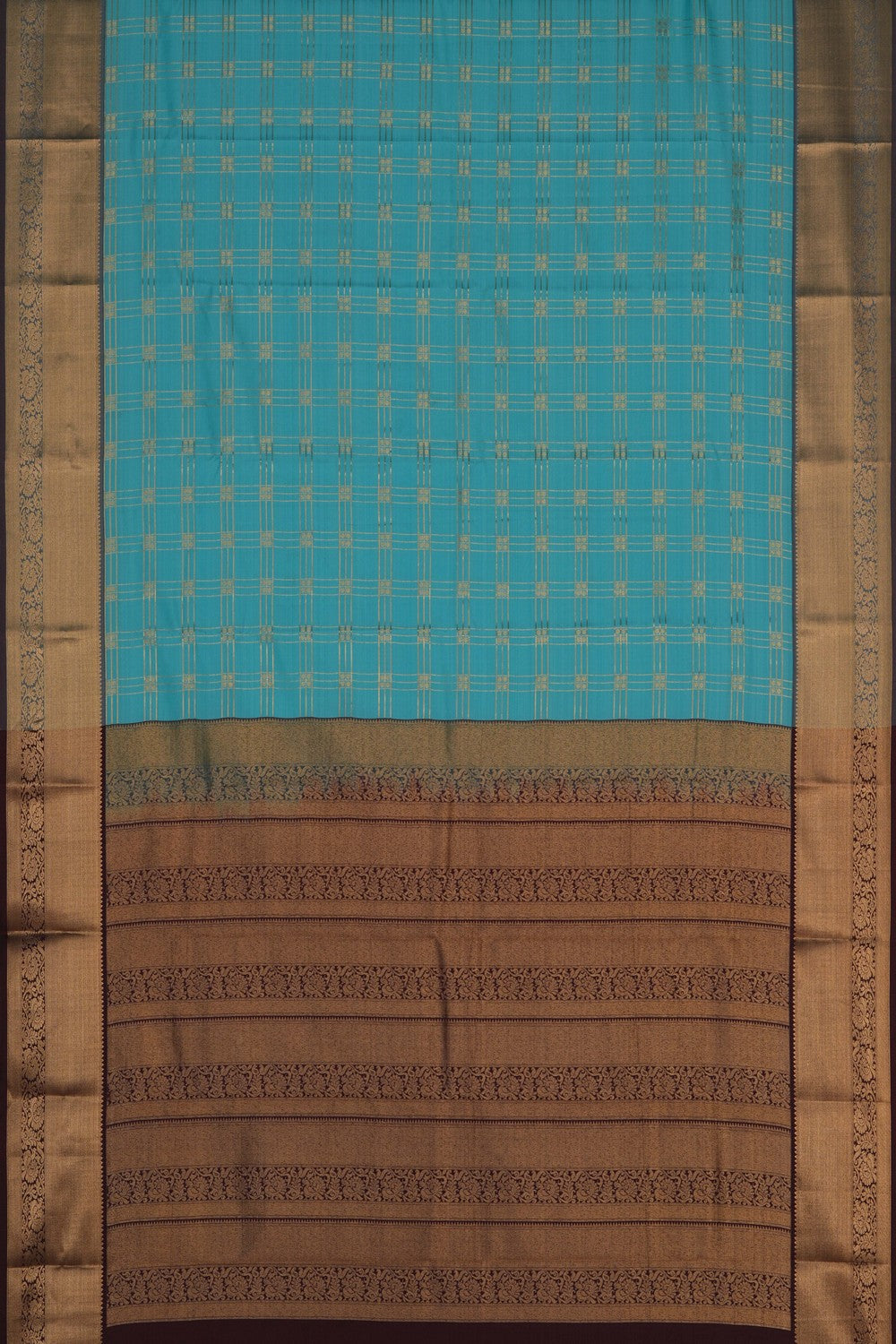 Image of Aqua Blue South Silk Saree