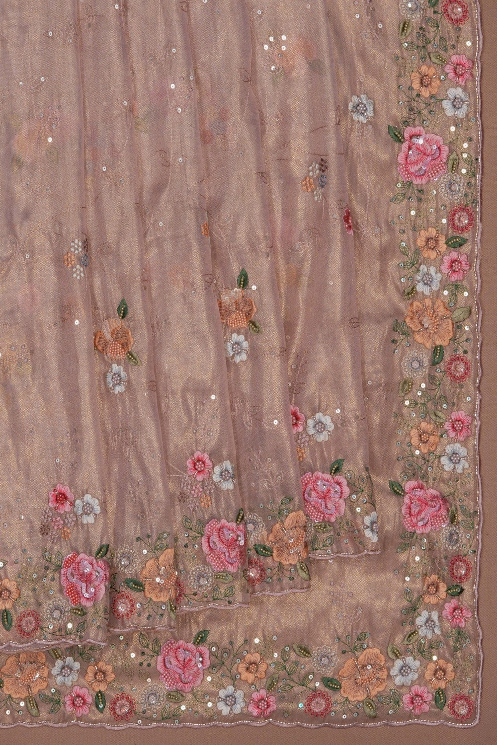 Image of A Soft Tissue Embroidered Saree