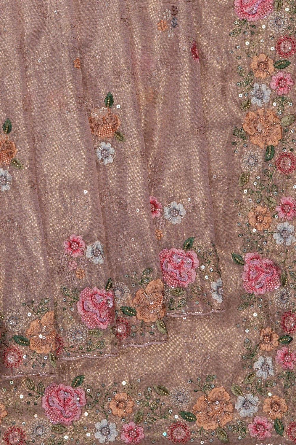 Image of A Soft Tissue Embroidered Saree