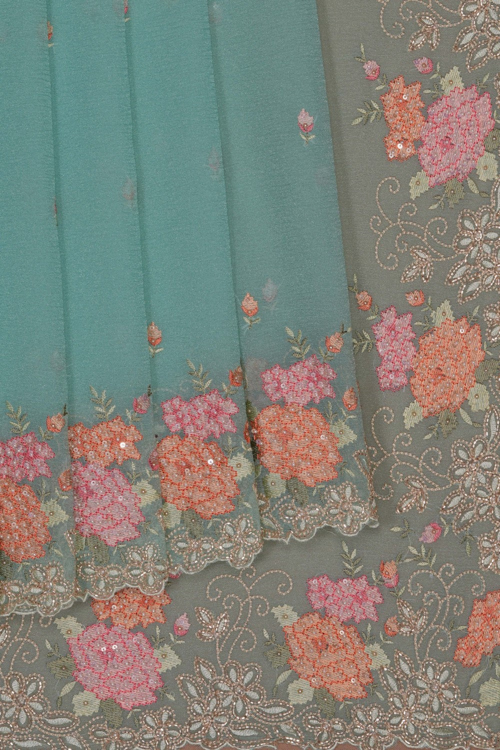 Image of A Soft Tissue Embroidered Saree