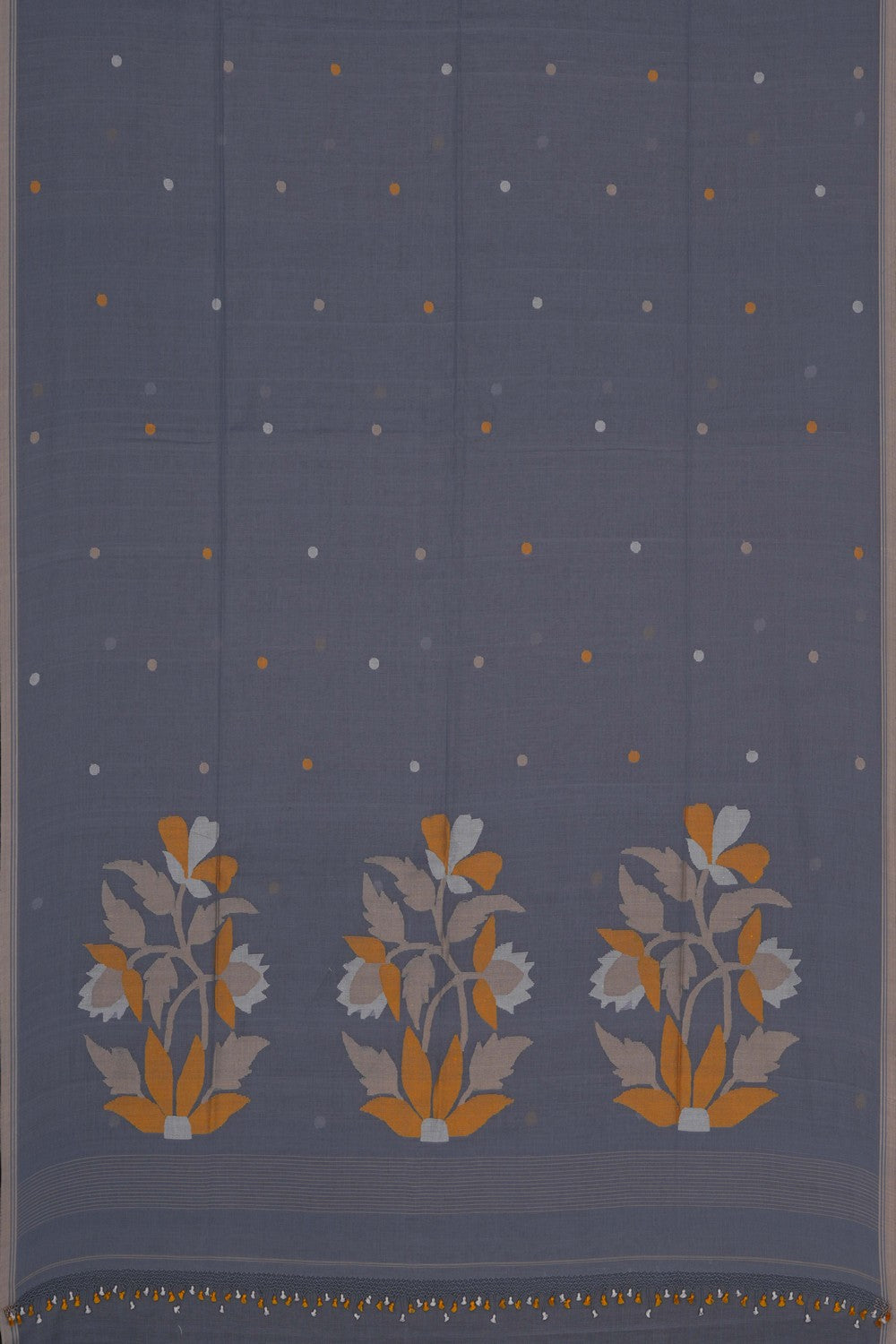 Image of The Dhakai Jamdani Craft Grey Saree