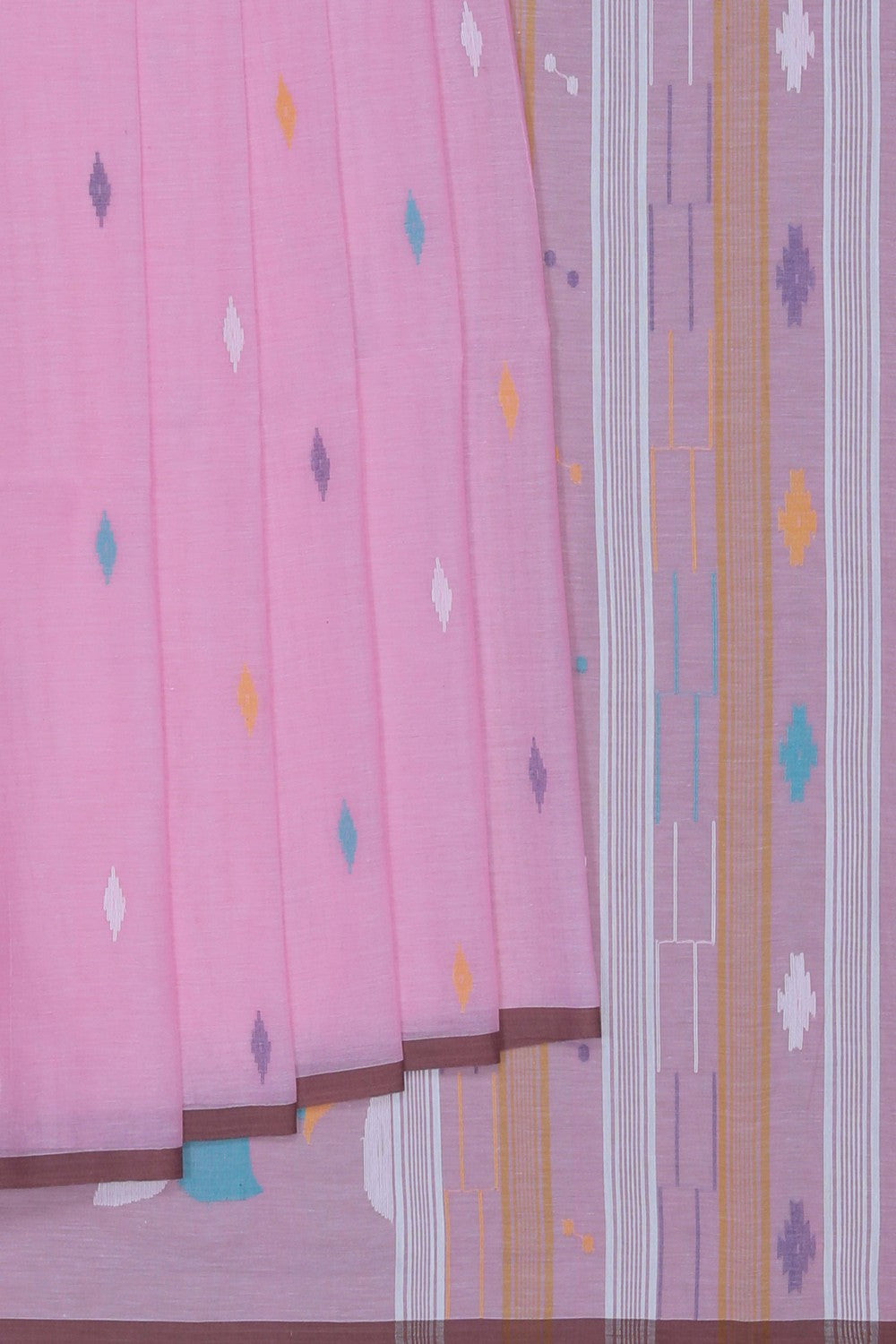 Image of The Dhakai Jamdani Craft Pink Saree