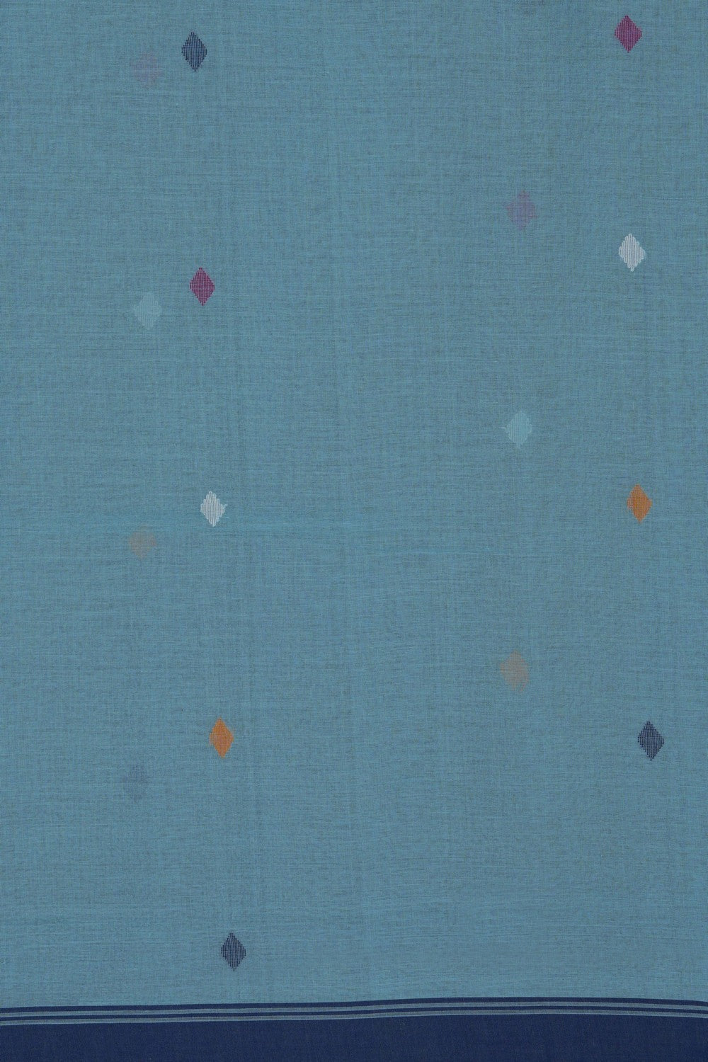 Image of The Dhakai Jamdani Craft Blue Saree