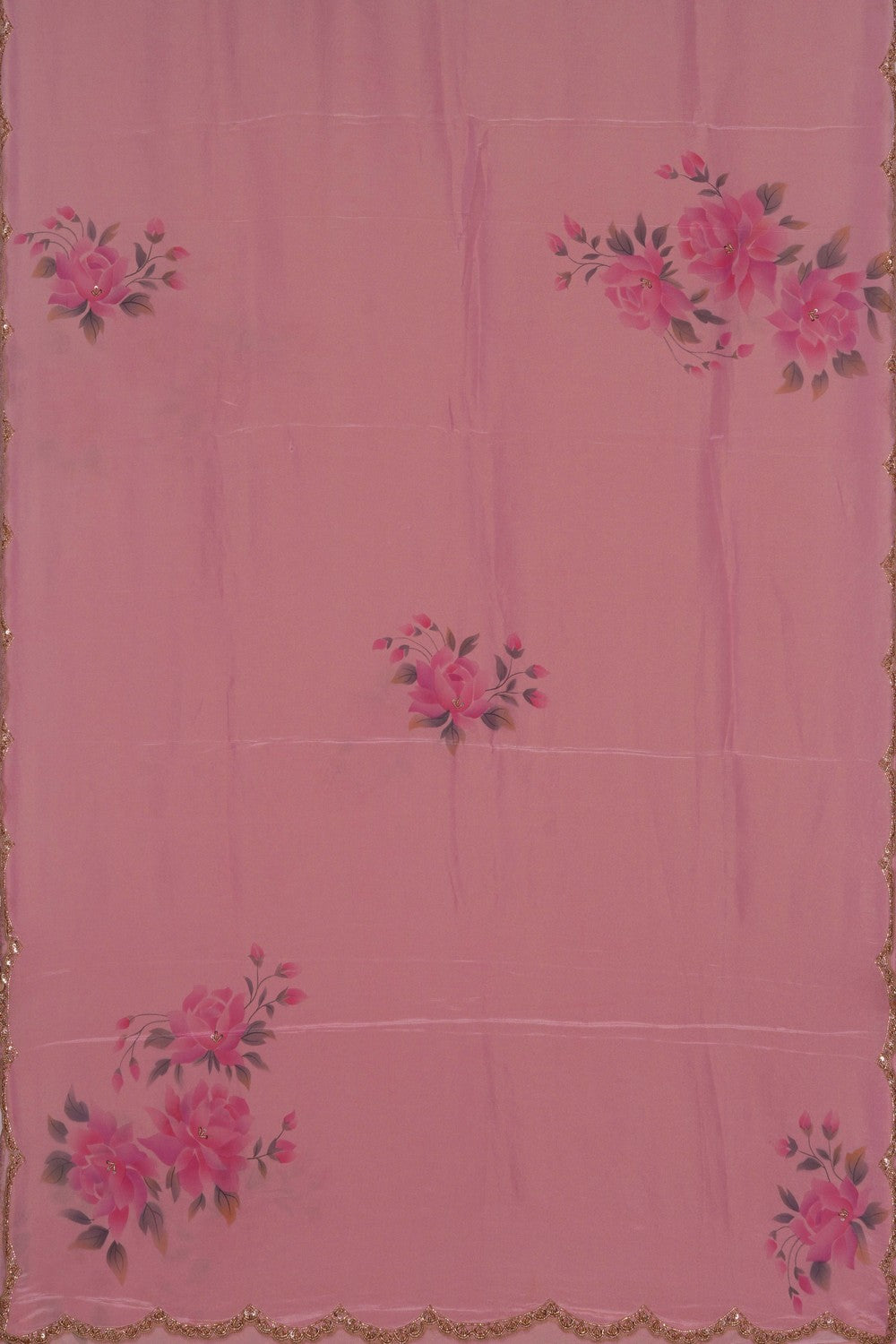 Image of A Pink Embroidered Saree