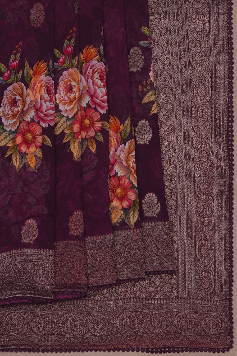 Image of A Violet Georgette Saree