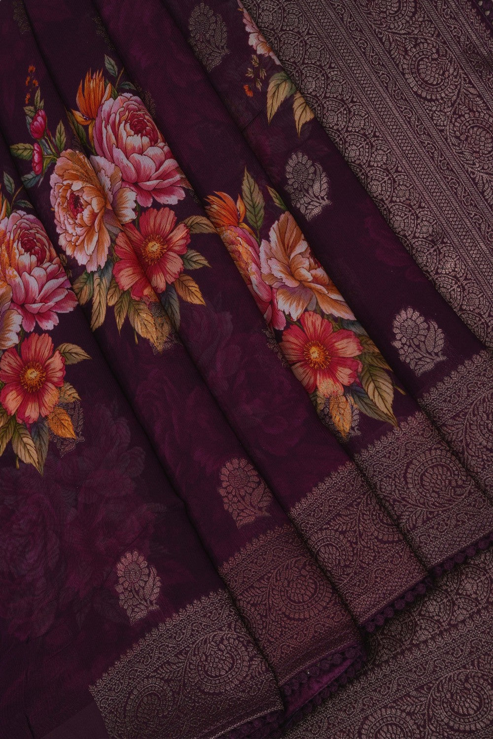 Image of A Violet Georgette Saree
