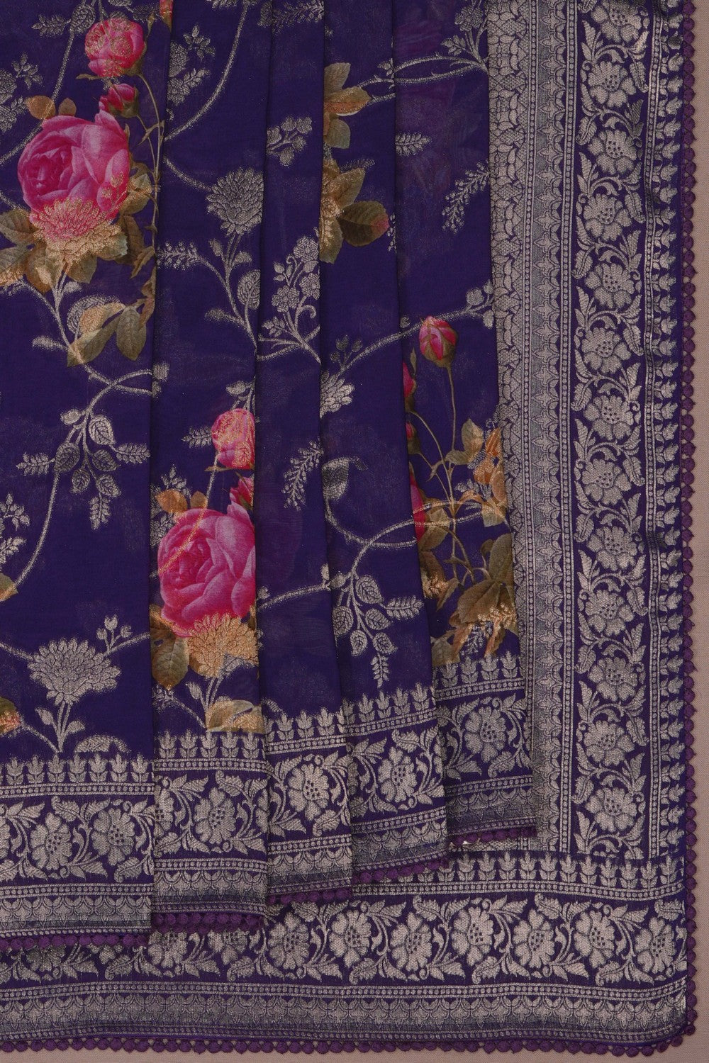 Image of A Purple Georgette Saree