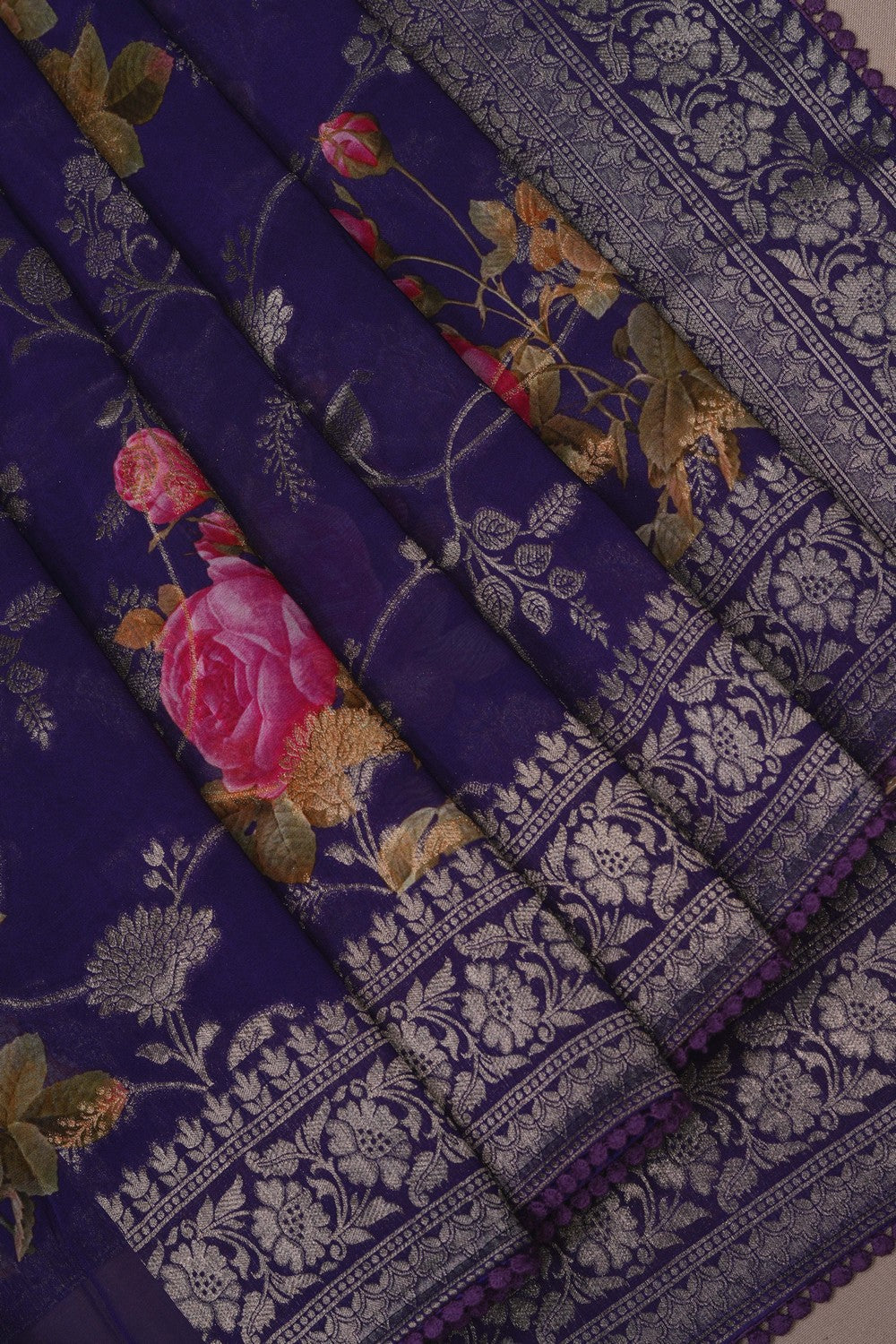 Image of A Purple Georgette Saree