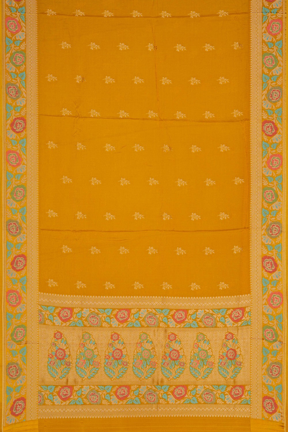 Image of Mustard Kota Silk Saree
