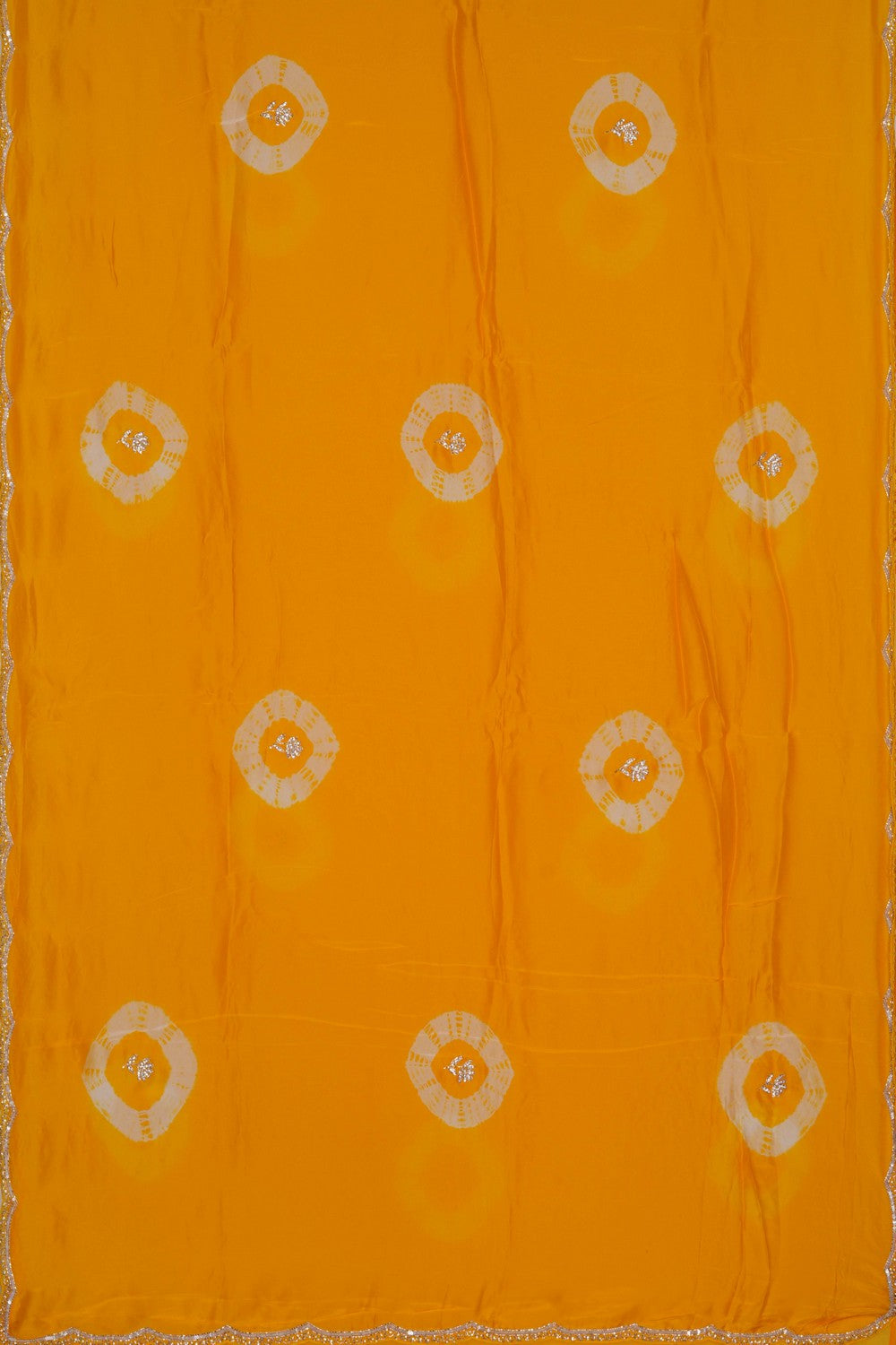 Image of Yellow Embroidered Silk Saree