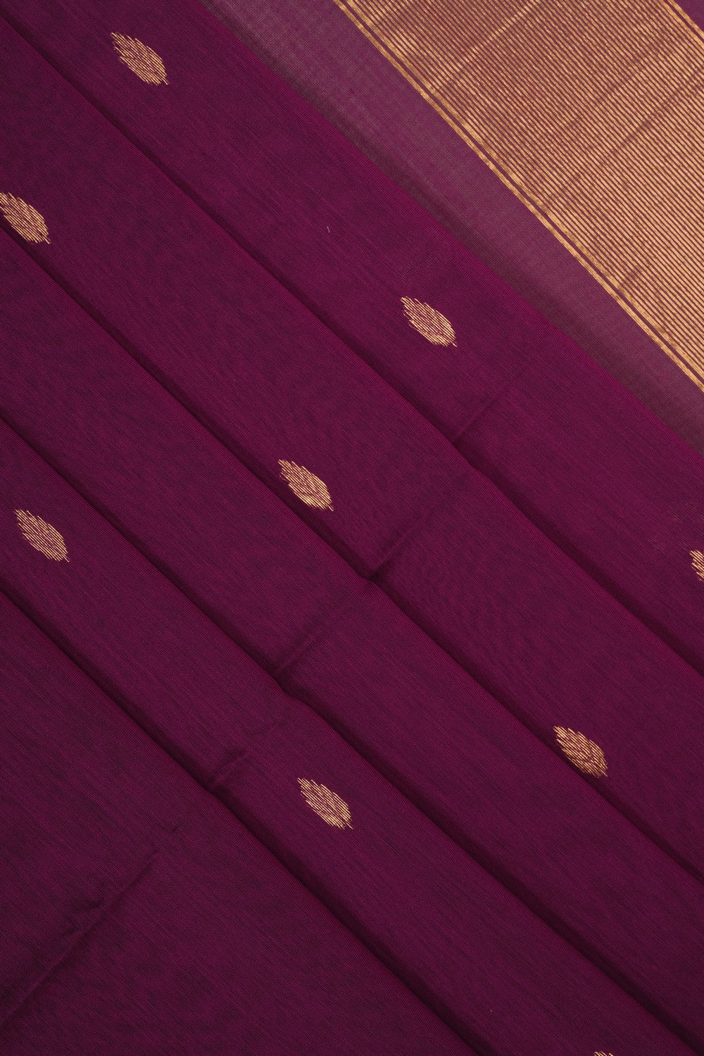 Image of Purple Maheshwari Silk Cotton Saree