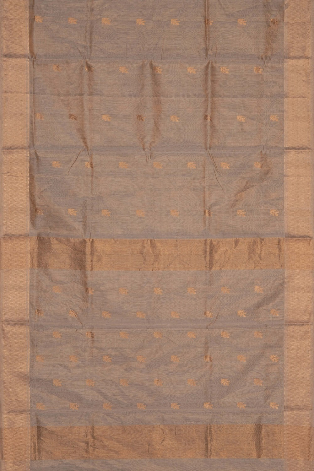 Image of Gold Maheshwari Tissue Silk Saree