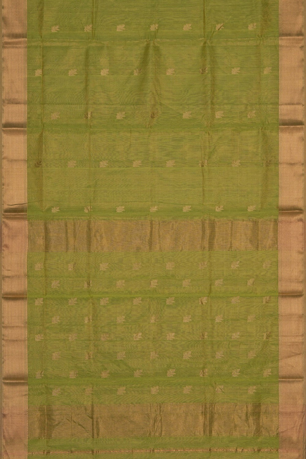 Image of Spring Green Maheshwari Tissue Silk Saree