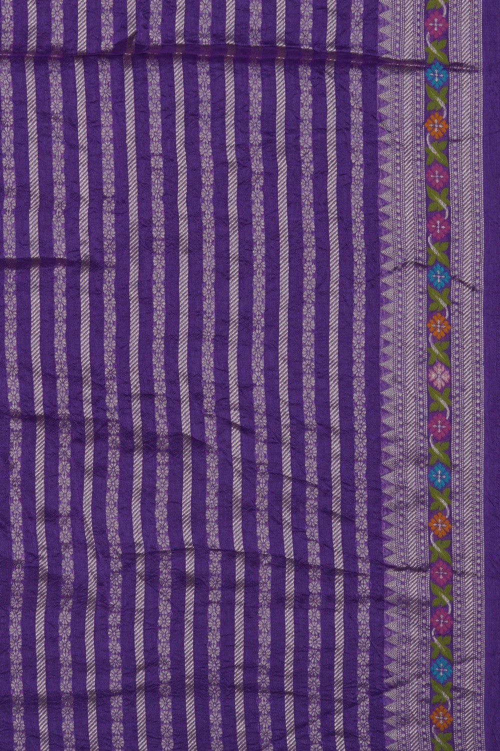 Image of Purple Bandhani Dupion Silk Saree